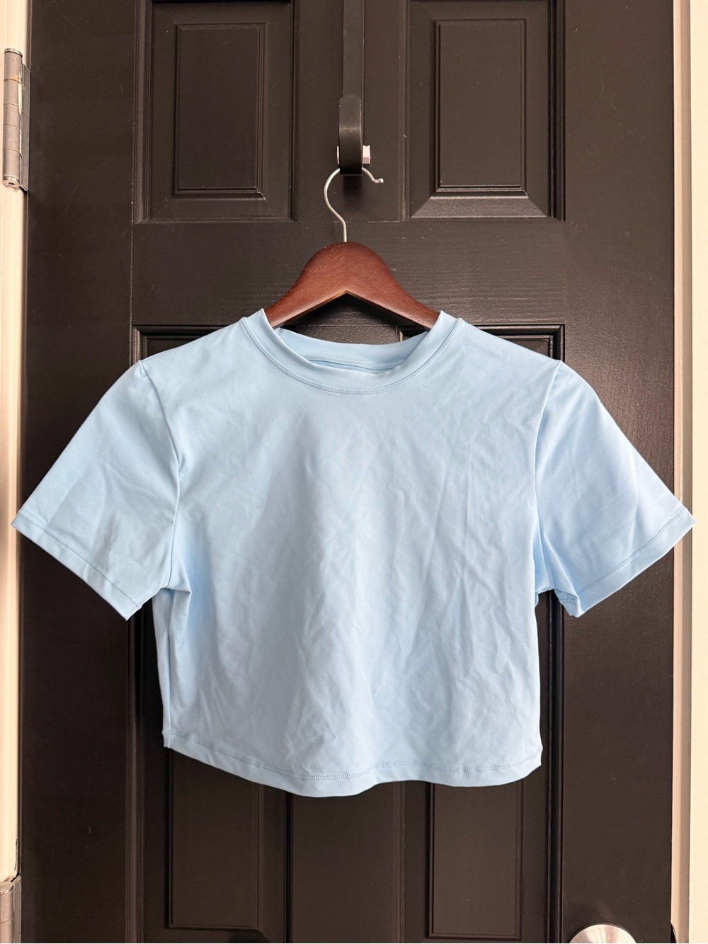 SKIMS Light Blue bathing suit coverup set. T-shirt style top and skirt bottom